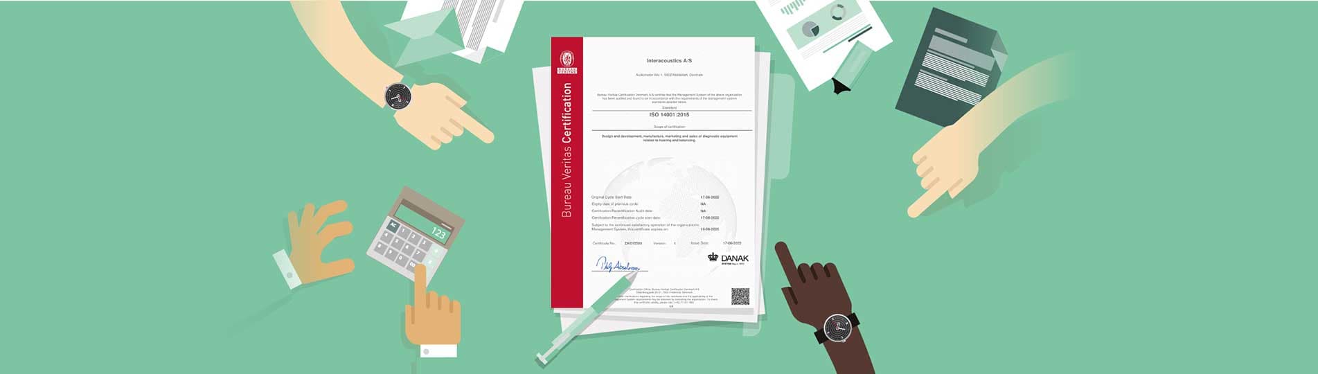 Signed ISO 14001 certification for Interacoustics